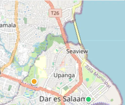 Map of central Dar es Salaam